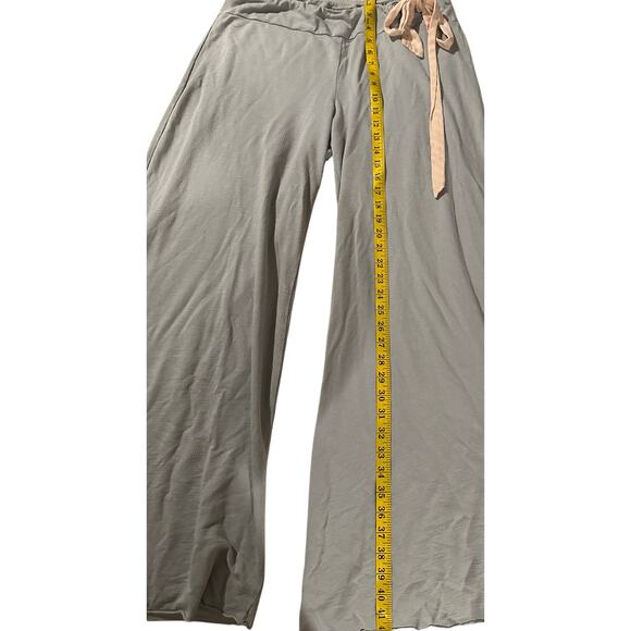 Anthropologie Pink Lotus Vtg Lounge Pants - Grey w/peach striped waist tie - LG - Picture 6 of 6